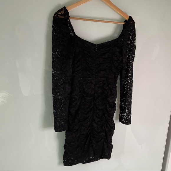 Sam Edelman Ruched Long Sleeve Lace Mini Dress - Picture 12 of 14